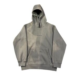 Travis Mathew Hoodie Boys L Gray Minimal Spellout Logo Golf Athleisure Fleece